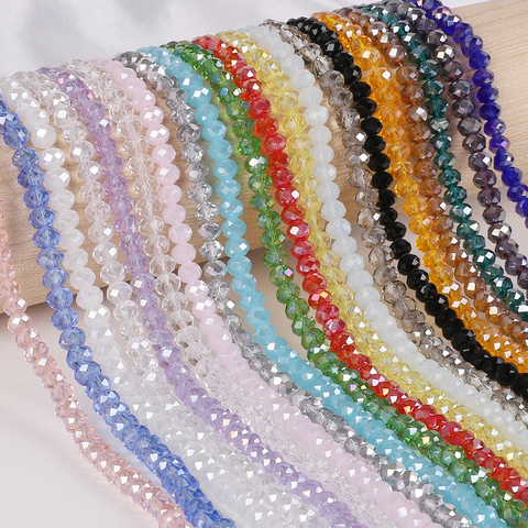 2mm 3mm 4mm 6mm 8mm autriche perles de cristal à facettes Rondelle perles de verre perles entretoises en vrac pour la fabrication de bijoux Bracelet à bricoler soi-même ► Photo 1/6