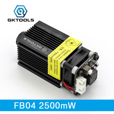 GKTOOLS 445nm 2500 mw 12 v Module Laser BRICOLAGE CNC Graveur Machine À Couper le Bois Support TTL/PWM Puissance Réglable focalisable FB042500 ► Photo 1/1