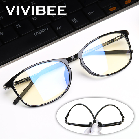 VIVIBEE Anti lumière bleue lunettes hommes Bluelight rayonnement femmes TR90 Protection informatique jeu rayon bloquant UV Komputer lunettes ► Photo 1/6