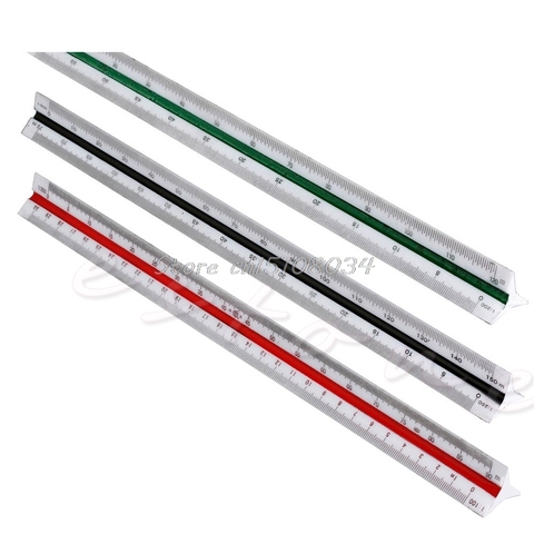 300mm 1:150 1:200 1:250 échelle métrique triangulaire règle pour ingénieur multicolore S08 vente en gros et livraison directe ► Photo 1/1