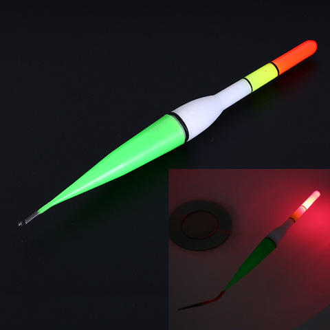 Bouée de pêche verticale en plastique, flotteur lumineux LED à piles pour la nuit en eau foncée ► Photo 1/5