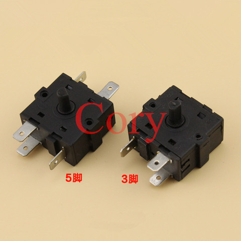 Interrupteur rotatif pour chauffage de pièce électrique, 3/5 positions, 3/5 broches, AC 250V 10A, 1 pièce ► Photo 1/1