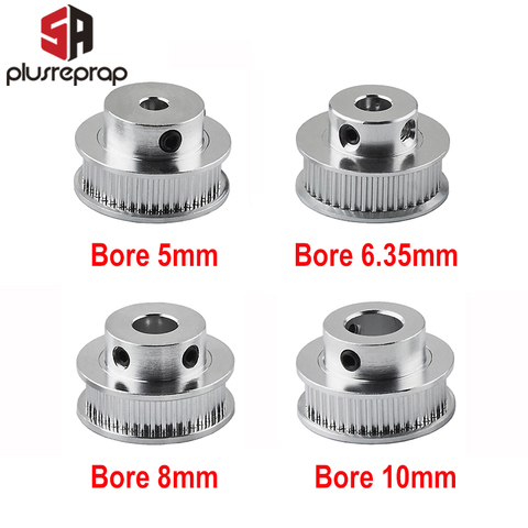 GT2 poulie de distribution 40 dents dents alésage 5mm 6.35mm 8mm 10mm pour 6mm courroie 2GT poulies en alliage d'aluminium pièces d'imprimante 3D ► Photo 1/5