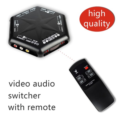 1pcs AV SWITCHER  AV switch 4 way  good quality Converter video audio selector for TV AV666 with remote control s video ► Photo 1/5