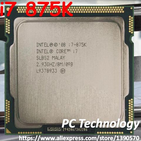 Processeur Intel Core i7 875K, 2.93GHz, 8M, Quad Core, LGA1156 95W, i7-875K, pour ordinateur de bureau, livraison gratuite, également vendu ► Photo 1/1