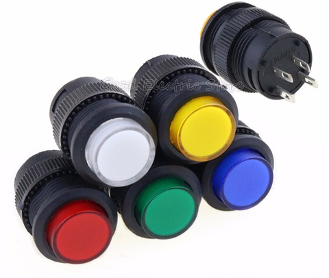 2X auto-lockin 16 MM bouton poussoir de verrouillage interrupteur avec 5 couleurs led éclairage 4Pin R16-507/AD ► Photo 1/6