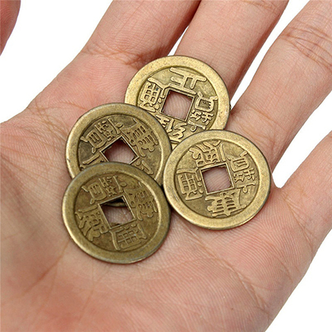 10 pièces porte-monnaie porte-bonheur chinois, décoration suspendue à trous d'argent de l'empereur Oriental ► Photo 1/4