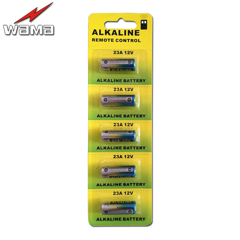 5 pcs/pack Wama 23A 12 V Alarme de Télécommande Pile alcaline Sèche 21/23 23GA A23 A-23 23A RV08 LRV08 E23A V23GA MN21 Vr22 MS21 23AE ► Photo 1/4