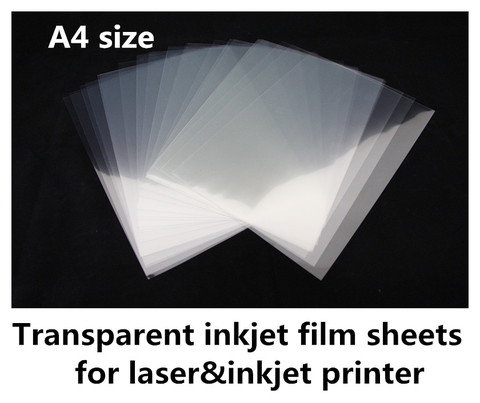 Feuilles de film transparentes A4, format 100%, pour imprimante à jet d'encre et laser ► Photo 1/1