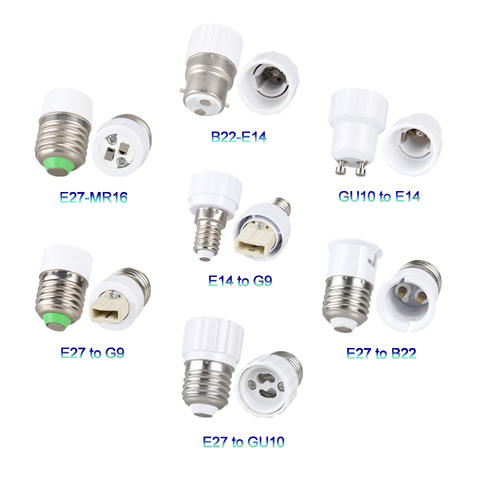 Base de lampe Conversion E27 à E14 porte-lampe convertisseurs E14 à E27 EU à E27 adaptateur douille MR16 GU10 G9 B22 E12 ignifuge ► Photo 1/6