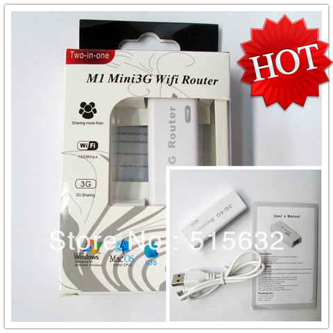 Chaud! Mini routeur WIFI 3G Portable sans fil, 150Mbps, débloqué, prend en charge les Modems USB 3G, avec boîte de détail ► Photo 1/6