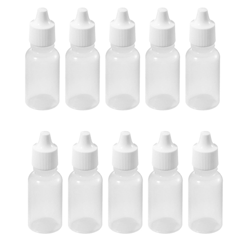 Flacon compte-gouttes 10 pièces 10 ML 1/3 OZ en plastique à l'épreuve des enfants flacon rechargeable pour Lotion à l'huile ► Photo 1/4