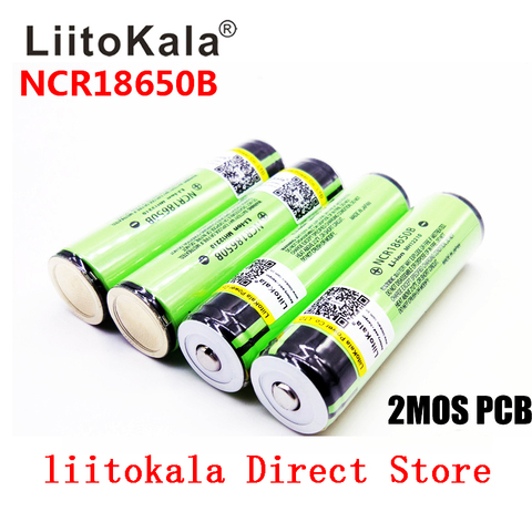 LiitoKala 100% Original 3.7V NCR 18650B 3400 3400mAh Batteries rechargeables batterie externe pour lampe de poche (PCB) ► Photo 1/5