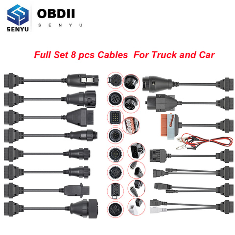 Ensemble complet de 8 câbles de voiture pour camion, adaptateur de connecteur OBD OBD2 Scanner pour BMW OBD2, outil de Diagnostic automobile Multidiag Pro ► Photo 1/6