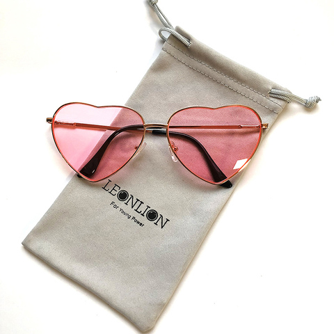 LeonLion 2022 Vintage coeur lunettes De soleil femmes marque concepteur bonbons couleur dégradé lunettes De soleil en plein air lunettes fête Oculos De Sol ► Photo 1/6