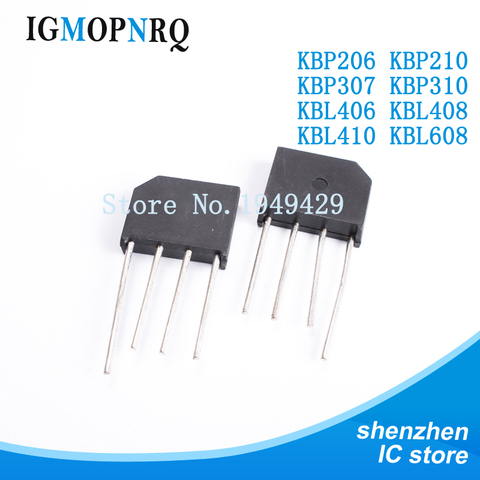 20 PCS/LOT KBP206 KBP210 KBP307 KBP310 KBL406 KBL408 KBL410 KBL608 ZIP Pont Redresseur À Diode ► Photo 1/2