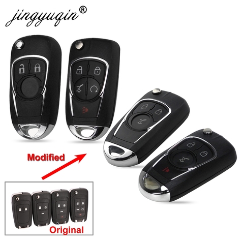 Jingyuqin – coque de clé télécommande pour voiture, pour Opel Vauxhall Astra J Corsa E Insignia Zafira C pour Chevrolet Aveo Cruze Buick HU100 ► Photo 1/5