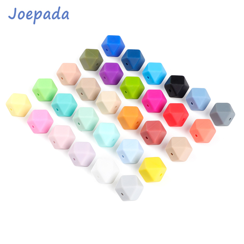 Joepada – perles de dentition en Silicone pour bébé, 100 pièces, hexagonales de 14mm, de qualité alimentaire, à faire soi-même, accessoires pour collier de dentition ► Photo 1/6