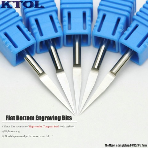 Outil de gravure PCB CNC, fraises en carbure massif, 3.175mm, 10 degrés, 0.1-0.5mm ► Photo 1/1