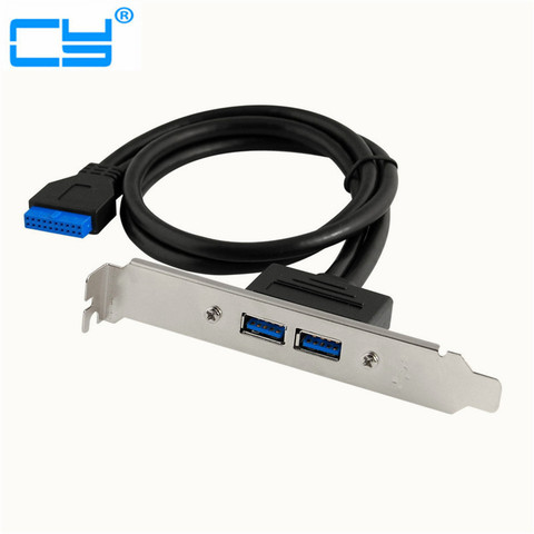 Support d'extension du panneau arrière USB 3.0 vers câble d'en-tête 20/19 broches (2 ports) ► Photo 1/2
