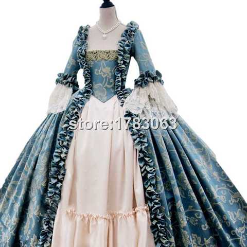 Entièrement corseté Rococo Colonial géorgien 18thc Marie-Antoinette jour robe de cour robe ► Photo 1/6