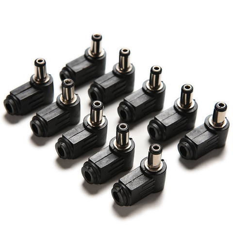 Connecteur d'adaptateur de pointe noir, 10 pièces à Angle droit de 90 degrés, 2.1x5.5mm 2.1mm, câble d'alimentation DC, prise mâle, cordon de soudure ► Photo 1/6