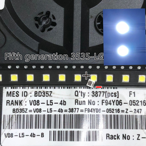 200 pièces/lot pour LG SMD LED 3535 6V blanc froid 2W pour TV/LCD rétro-éclairage Application TV ► Photo 1/6