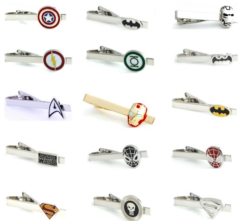 IGame-Clips de cravates pour hommes, divers modèles d'options, Design de super-héros, en matériau cuivre, vente en gros et au détail, livraison gratuite ► Photo 1/6