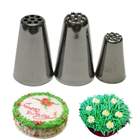 Buse de glaçage, 3 pièces, crème de gâteau, fourrure d'herbe, buse de glaçage, Cupcake pointe de décoration, Sugarcraft outils de décoration de gâteaux, outils de pâtisserie ► Photo 1/5