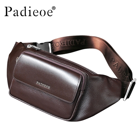 Padieoe Véritable En Cuir Hommes de Taille Packs Nouveau Designer En Cuir Casual Taille Pack De Haute Qualité Unisexe Taille Ceinture Sac Taille sac ► Photo 1/4