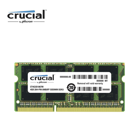 Mémoire cruciale DDR3, 4G, 1066MHZ, PC3-8500S CL7, 1.35V, mémoire d'ordinateur portable ► Photo 1/1