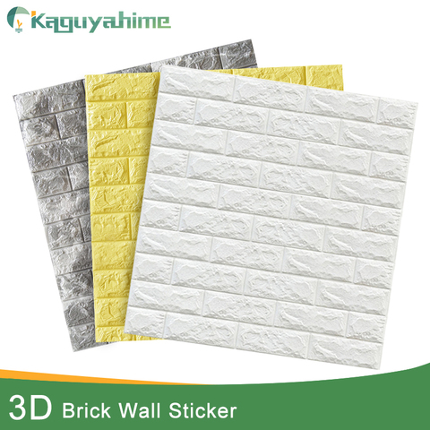 Kaguyahime 3D brique Stickers muraux bricolage décor auto-adhésif étanche papier peint pour enfants chambre chambre 3D mur autocollant brique ► Photo 1/6