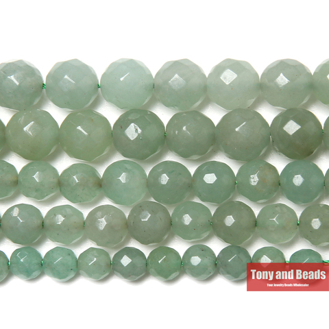 Nouveauté à facettes vert Aventurine perles 15 