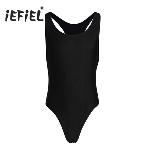 IEFiEL-body Mankini pour hommes, hauts coupe Slim, justaucorps single, vêtements d'entraînement, dance ► Photo 1/1