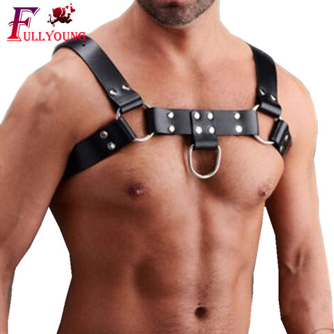 Fullyoung – ceintures de Bondage en cuir pour hommes, ceintures de poitrine, harnais, boucles Gay, vêtements de club fétiches, jouets pour hommes ► Photo 1/6