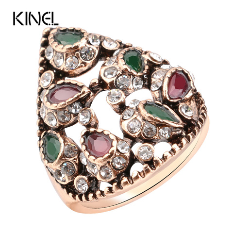 Kinel – bague rétro pour femmes, bijoux tendance, couleur or, Unique, fête, Antique, turc, nouveauté 2017 ► Photo 1/6