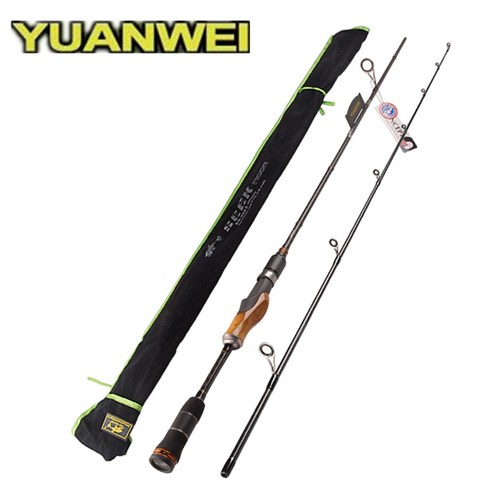 YUANWEI 2 Secs manche en bois tige De filature 1.98 m 2.1 m 2.4 m ML/M/MH carbone leurre cannes à pêche Vara De Pesca pêche Olta bâton ► Photo 1/6