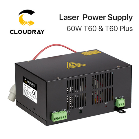 Cloudray – alimentation Laser 60W CO2, pour Machine de découpe et gravure Laser HY-T60 T / W Plus série avec longue garantie ► Photo 1/6
