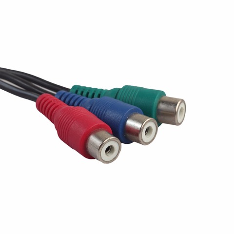 Adaptateur de câble vidéo AUX à 3 RCA mâle à femelle, connecteur vidéo externe, vert, bleu, rouge, YPbPr, pour TV et PC, 3.5mm ► Photo 1/6