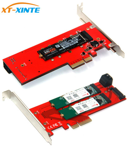 Adaptateur M.2 pour NVMe SSD, pour NGFF vers PCIE X16, clé M 2x B, extension de carte, Support PCI Express 3.0 4X, 3 Interfaces ► Photo 1/6