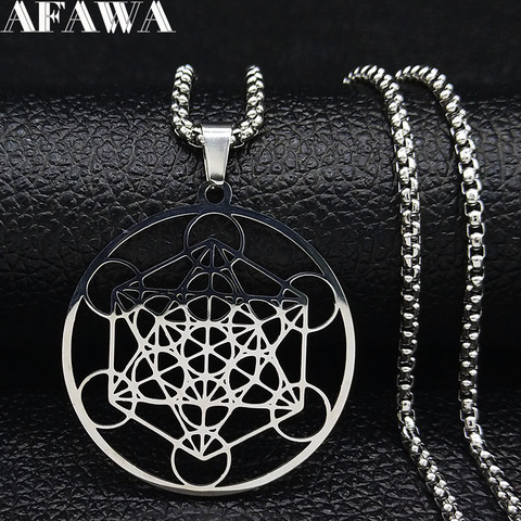 Yoga hindou bouddhisme arbre de fleur en acier inoxydable collier de déclaration femmes 7 Chakra collier bijoux cadenas mujer N620S02 ► Photo 1/6