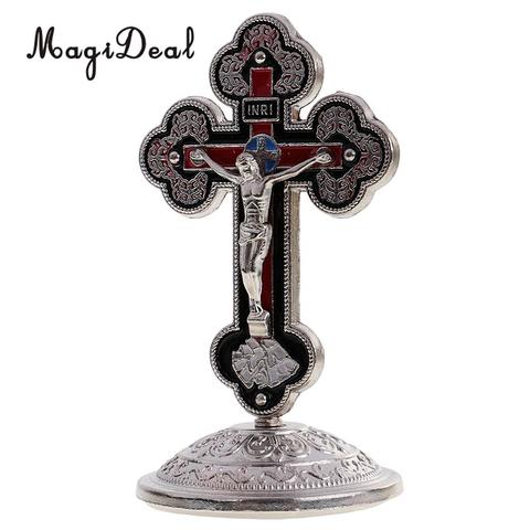 MagiDeal Crucifix Statue jésus Christ Figurine INRI collant fond ornement décoration de la maison Portable statut cadeau ► Photo 1/6