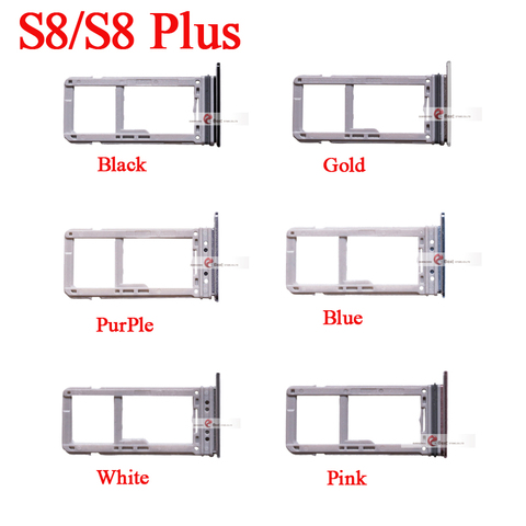 1 pièces nouveau pour Samsung Galaxy S8 G950/S8 Plus G955 double carte Sim/simple carte Sim + Micro SD support Slot plateau ► Photo 1/2