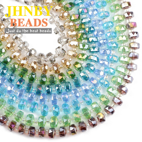 JHNBY – perles rondes plates en cristal autrichien, en forme de roue, pour la fabrication de bijoux, Bracelets, accessoires DIY, 8x6mm, 50 pièces ► Photo 1/6