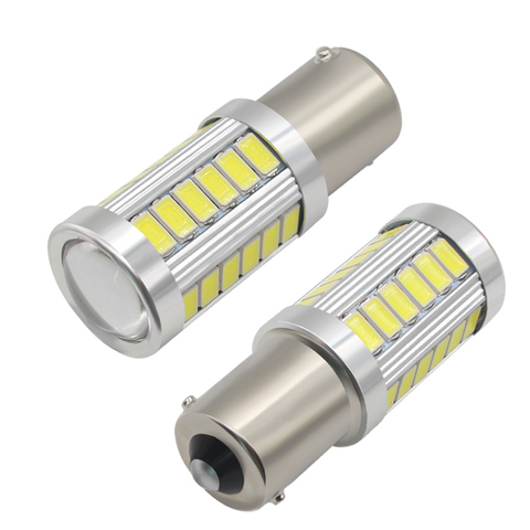 Signal arrière de voitures 2 pièces, feu de stop pour voiture 1156 BA15S P21W Led Led 5730, 33SMD LED, ampoule r5w ► Photo 1/6