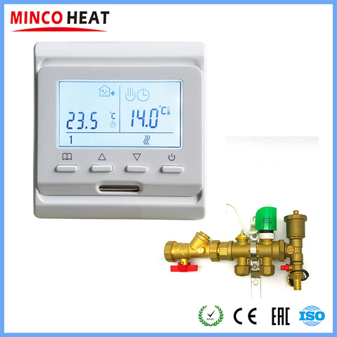 MINCO – Thermostat de chauffage par le sol, régulateur de température numérique Programmable, 3a 220V, actionneur ouvert, normalement fermé et amd 5 + 2 ► Photo 1/4