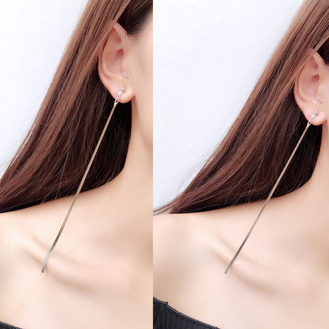 Boucles d'oreilles à pampilles pour femmes, chaîne en métal Simple, bijoux de mode, Super Long, cadeau d'anniversaire, nouvelle collection ► Photo 1/6