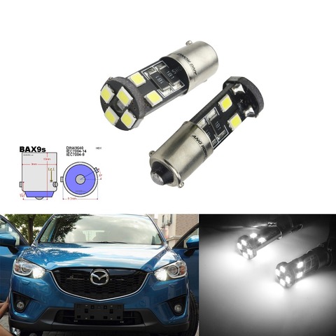 ANGRONG-ampoules xénon blanc, 1 paire, H6W BAX9 8 SMD, Canbus, LED, flanc, pour Alfa Romeo 147 Gt 156, 166 ► Photo 1/6