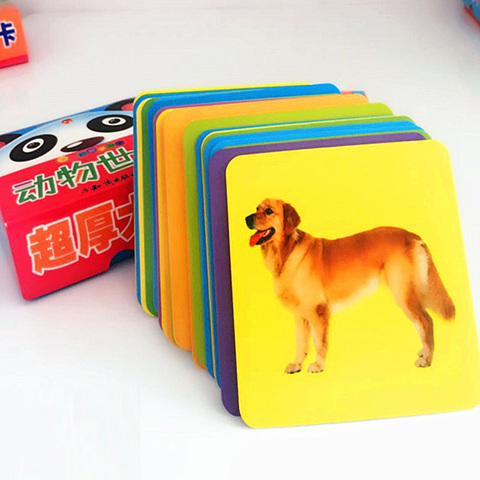 Jouets éducatifs 3D d'éveil pour bébé, cartes cognitives, animaux, Lion, tigre, Panda, matériel Montessori, jeux anglais ► Photo 1/6