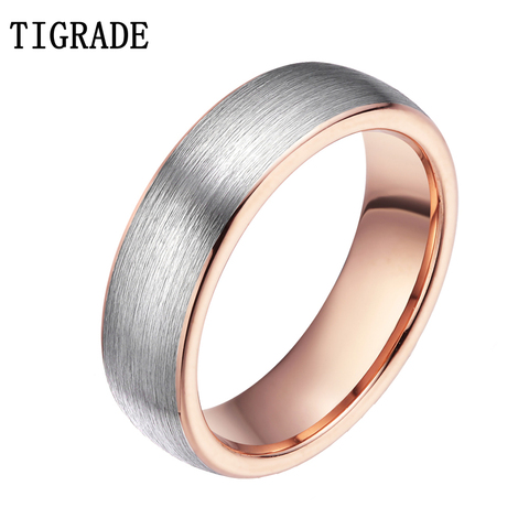 Tigrade mode or Rose tungstène anneau femmes anneau 6mm romantique femme bague de mariage pour hommes femmes bijoux opale Anel taille 14 ► Photo 1/6